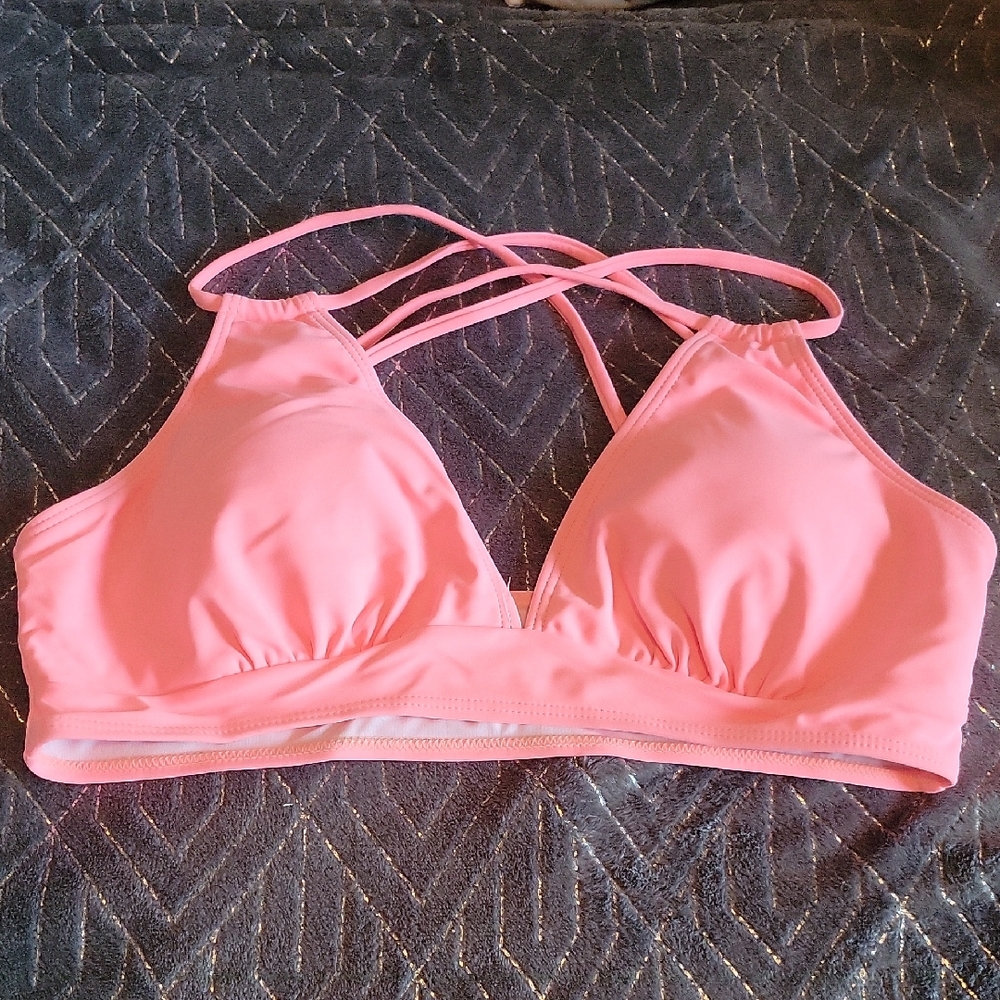 Pink Strappy Bikini Top